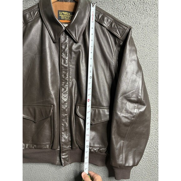 VTG US Wings USAAF A-2 Brown Horsehide Leather Bomber USA Jacket Size 46 XL - Picture 13 of 13